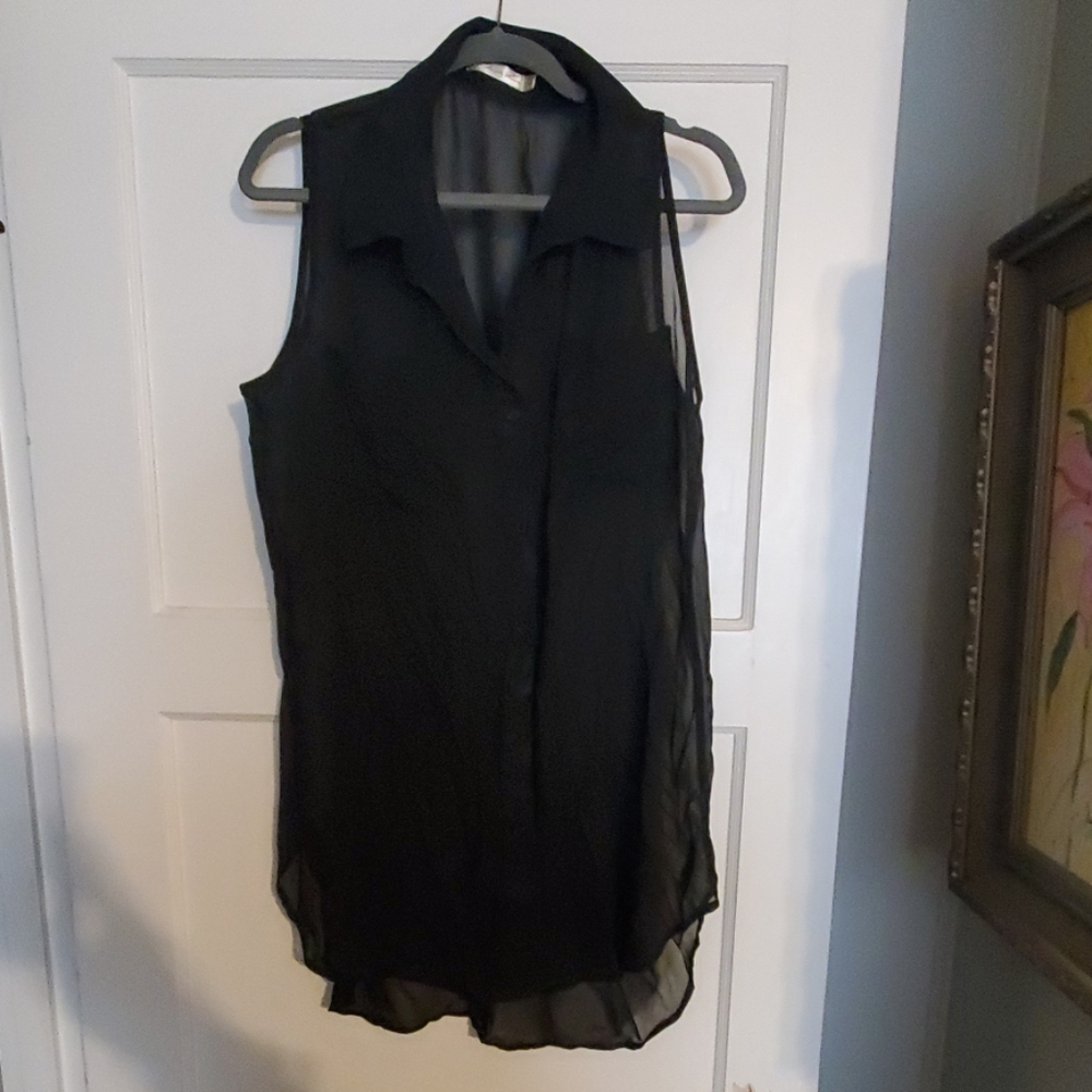 NWOT Sheer Black Tunic